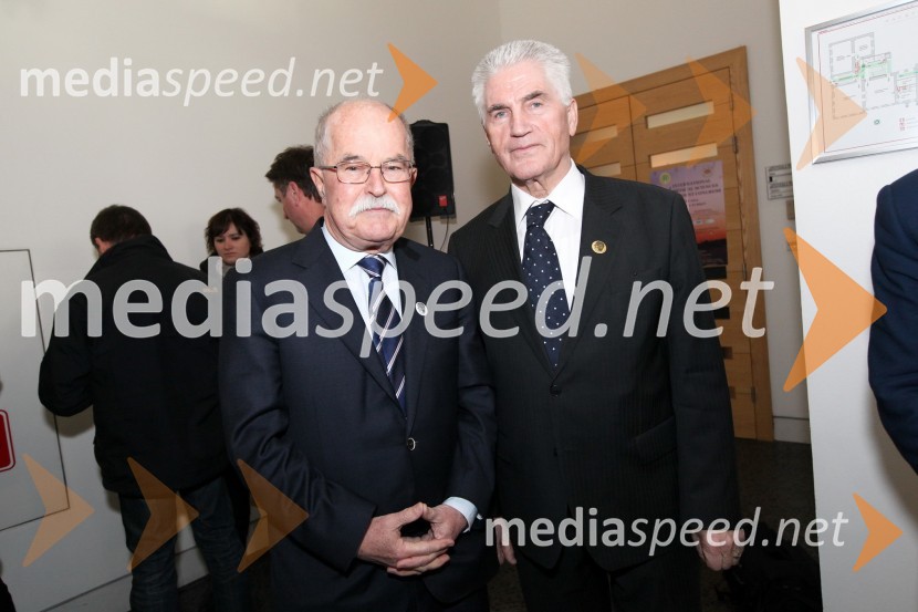 Boštjan Žekš in Ludvik Toplak, nekdanji rektor mariborske univerzeUniverza v Mariboru, Slovenska rektorska konferenca ter odkritje kipa dr. Antona Trstenjaka