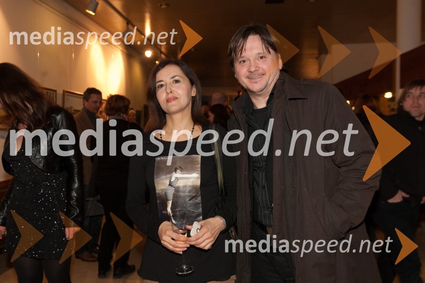 Ksenija Mišič, igralka in Branko Šturbej, igralecBalkanska špijonka, premiera predstave Špasteatra