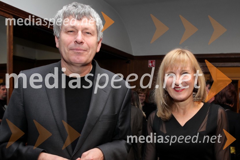 Stane Rozman, podžupan Mestne Občine Celje in soproga21. festival Dnevi komedije, otvoritev v SLG Celje