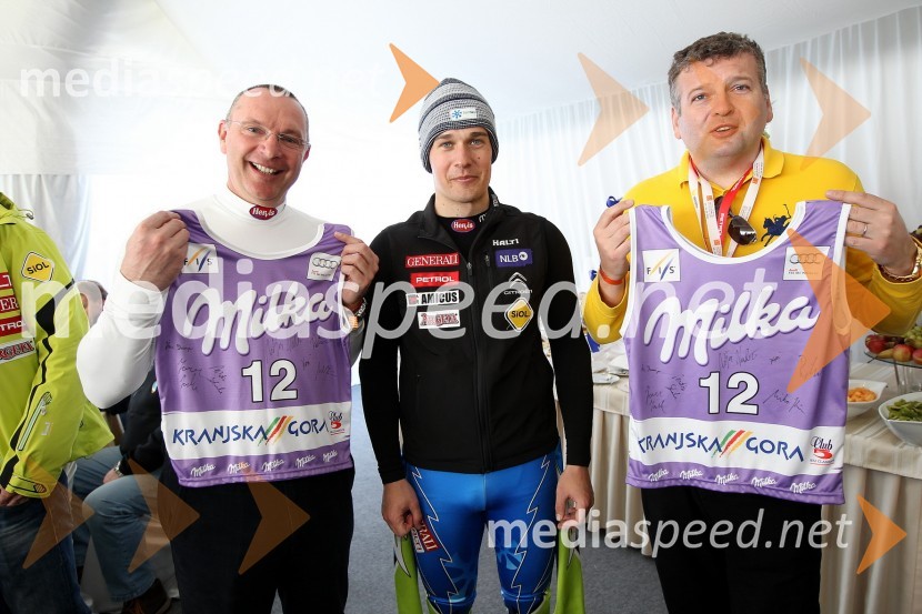 Tugomir Kodelja, Busines Manager Peugeot Citroen Slovenija, Janez Jazbec, smučar in Tomaž F. Lovše, predsednik Smučarske zveze Slovenije51. pokal Vitranc, veleslalom in VIP dogajanje