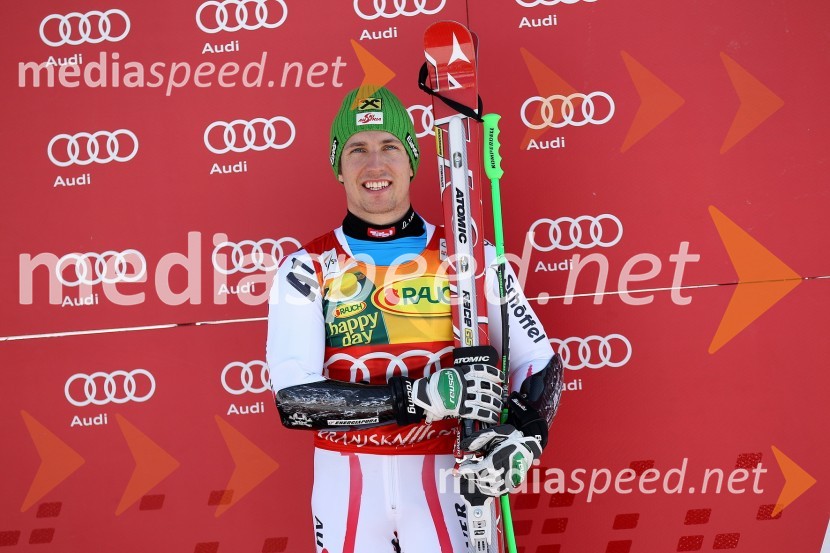 Marcel Hirscher, AUS, tretjeuvrščeni na veleslalomu51. pokal Vitranc, veleslalom in VIP dogajanje