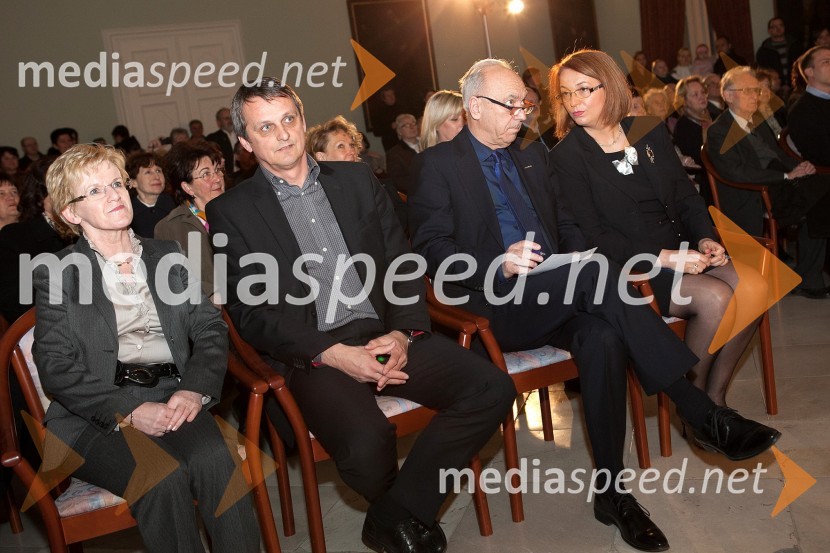 Hannelore Handler Woltran, županja Katzelsdorfa, Tomaž Kancler, podžupan MOM, Janez Ujčič, državni sekretar Mirjana Koren, direktorica Pokrajinskega muzeja MariborPokrajinski muzej Maribor, razstava Svet na dlani