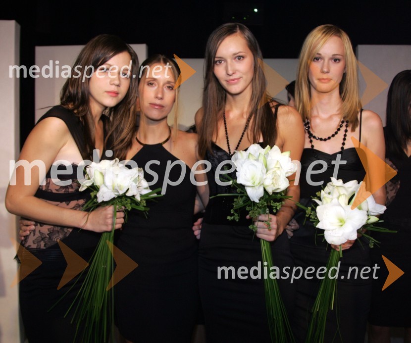 Suzana Blagojevič, 1. spremljevalka Supermodel Slovenije 2006, Tea Hegeduš, glavna in odgovorna urednica revije Gloss, Lea Plut, zmagovalka Supermodel Slovenije 2006 in Nataša Miljevič, 2. spremljevalka Supermodel Slovenije 2006Supermodel Slovenije 2006