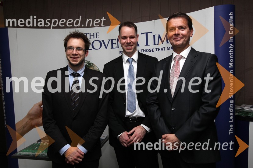 Matic Stergar, marketing The Slovenia Times, Marko Stepic in Tilen Majnardi, glavni urednik The Slovenia TimesZaključna prireditev Guest Star 2011 - Izbor tujih osebnosti leta