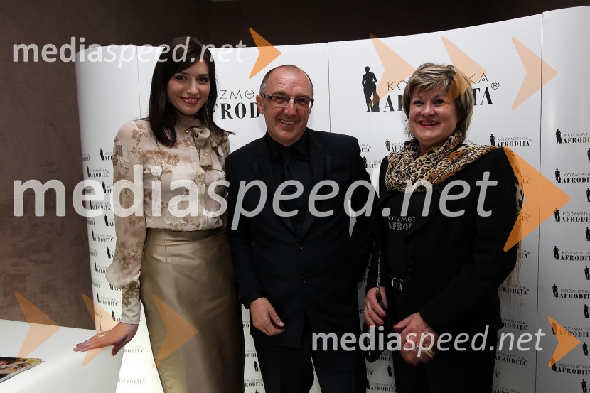 Nataša Pinoza, obraz kozmetike Afrodita, Brane Krajnik, direktor The Slovenia Times, Danica Zorin Mijošek, direktorica in ustanoviteljica podjetja Kozmetika Afrodita Zaključna prireditev Guest Star 2011 - Izbor tujih osebnosti leta