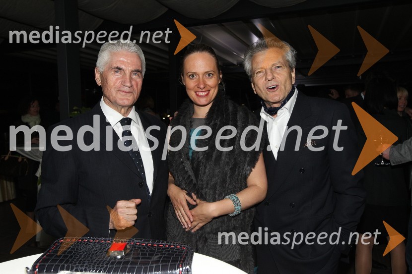 Ludvik Toplak, nekdanji rektor mariborske univerze, Alenka Slavinec, fotografinja&nbsp;in Branko Drobnak, poslovnežZaključna prireditev Guest Star 2011 - Izbor tujih osebnosti leta