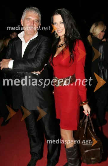 Peter Thaler, modni oblikovalec ter lastnik lastnik blagovne znamke Egoist in Iris Mulej, Miss Slovenije 2006Femme fatal 2006, izbor revije Eva