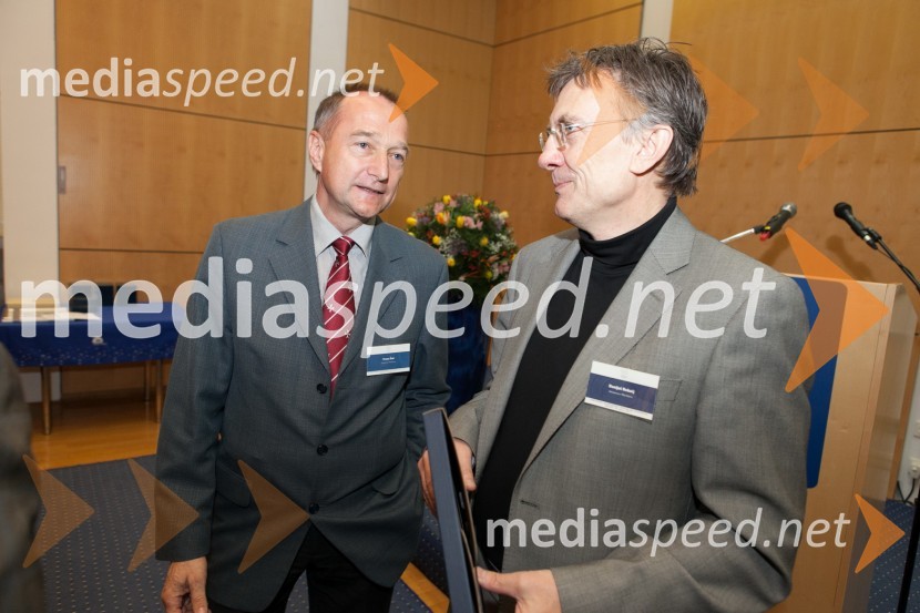 Prof. dr. Franci Čuš, predsednik Upravnega odbora Društva univerzitetnih profesorjev Maribor in prof. dr. Danijel Rebolj, rektor Univerze v MariboruKultura kakovosti in prepoznavnost slovenskih univerz, Slovenska rektorska konferenca