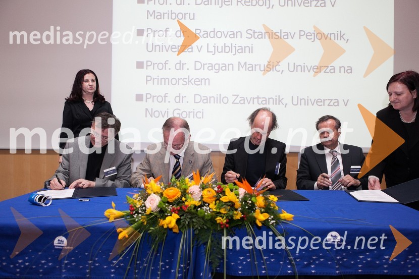 Prof. dr. Danijel Rebolj, rektor Univerze v Mariboru, prof. dr. Danilo Zavrtanik, rektor Univerze v Novi Gorici, prof. dr. Dragan Marušič, rektor Univerze na Primorskem in prof. dr. Radovan Stanislav Pejovnik, rektor Univerze v LjubljaniKultura kakovosti in prepoznavnost slovenskih univerz, Slovenska rektorska konferenca