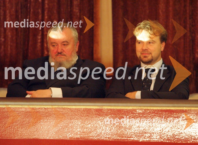 Dr. Stane Granda, predsednik programskega sveta RTV Slovenija in Jože Možina, direktor TV SlovenijaPodelitev Ježkove nagrade 2006