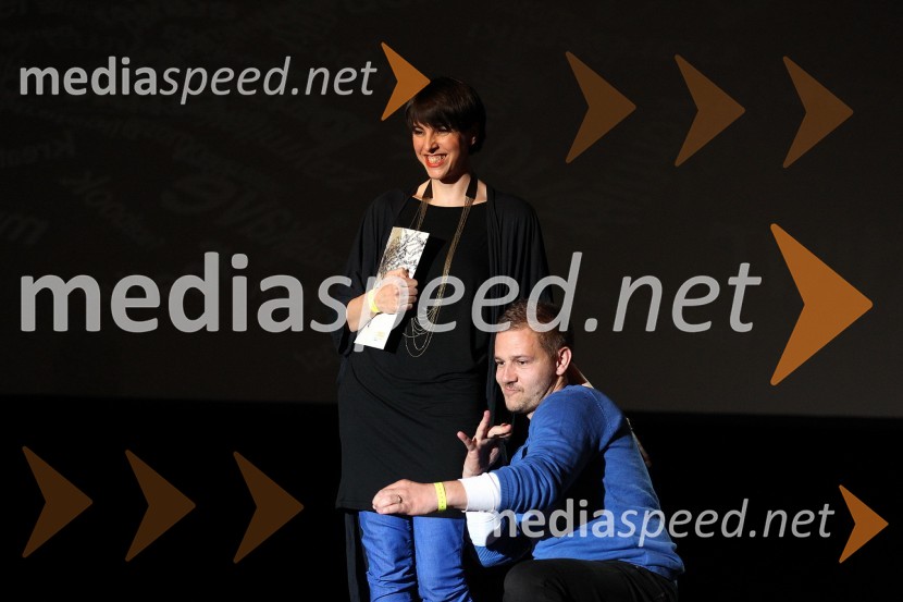 Katja Petrin Dornik, kreativna direktorica LUNA\TBWA in Miha Grobler, art direktor LUNA\TBWASOF - Slovenski oglaševalski festival, podelitev priznanj in zaključna zabava