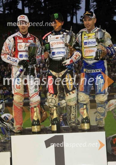 Jaroslaw Hampel, Poljska, Greg Hancock, ZDA, Nicki Pedersen, DanskaSpeedway Grand Prix 2012, VN Nova Zelandija – 1. Dirka