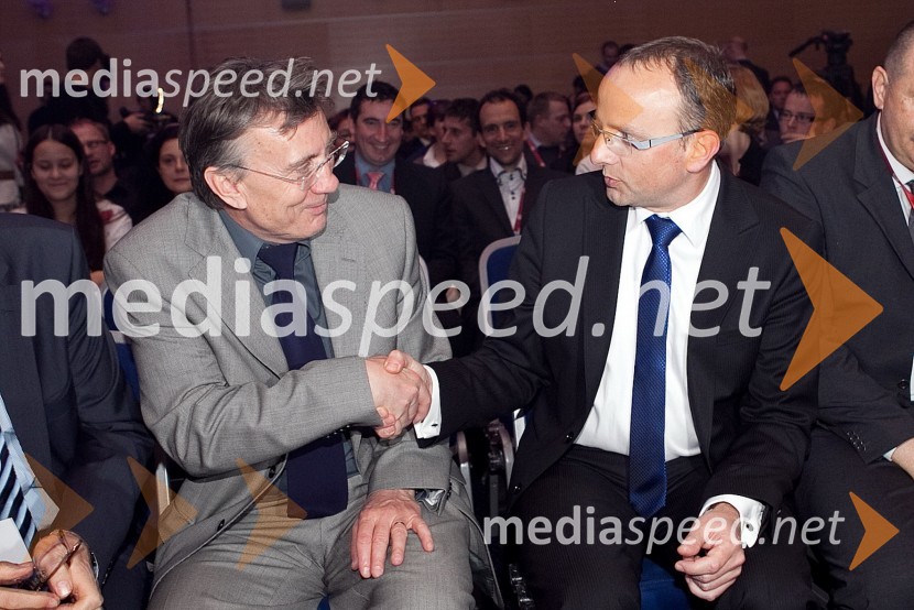 Prof. dr. Danijel Rebolj, rektor Univerze v Mariboru in mag. Radovan Žerjav, Minister za gospodarski razvoj in tehnologijoKonferenca Podim 2012, 1. dan