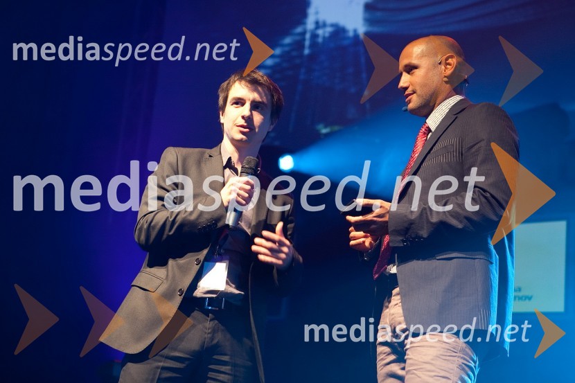 Franc Smrekar, direktor podjetja Jafral in Peter Poles, povezovalec programaKonferenca Podim 2012, 1. dan