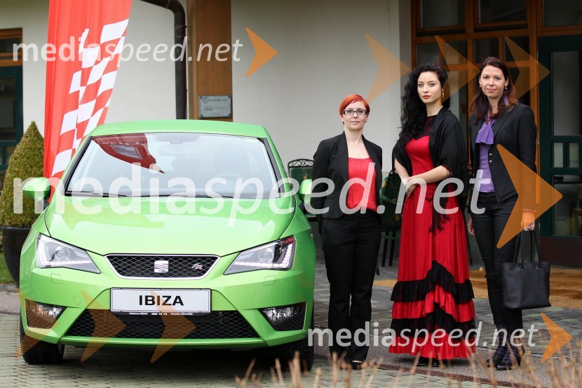 Ksenija Kovče, vodja marketinga znamke Seat pri Porsche Slovenija d.o.o., Urška Centa in Simona Mavsar, direktorica znamke Seat pri Porsche Slovenija d.o.o.Seat Ibiza, slovenska predstavitev
