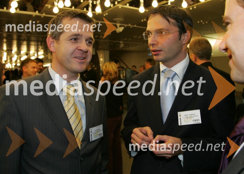 Uroš Skuhala, izvršilni direktor marketinga Zavarovalnice Maribor in Marko Pogačnik, direktor (SOD) Slovenska odškodninska družbaGazela 2006, finale