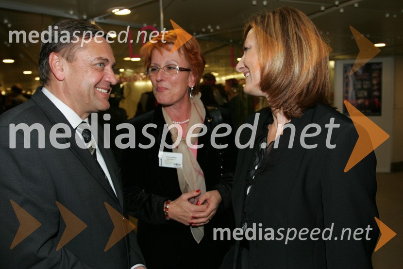 Zoran Janković, Ksenija Mravlje, Nova KBM  in Manja Skernišak, članica uprave NKBM in nadzornega sveta Zavarovalnice MariborGazela 2006, finale