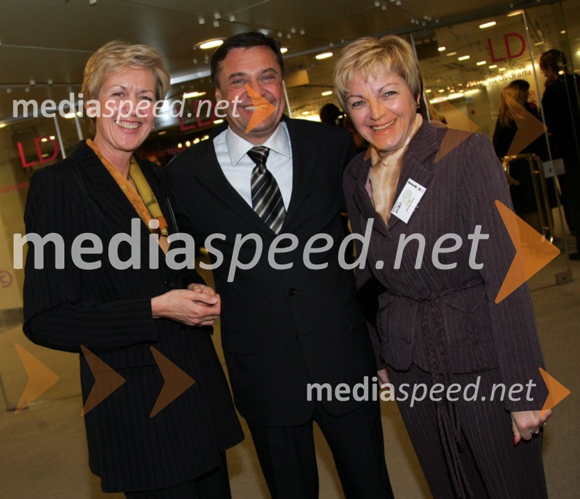Cvetka Selšek, predsednica uprave SKB banke, Zoran Janković in mag. Vojka Ravbar izvršna direktorica SKB BankeGazela 2006, finale