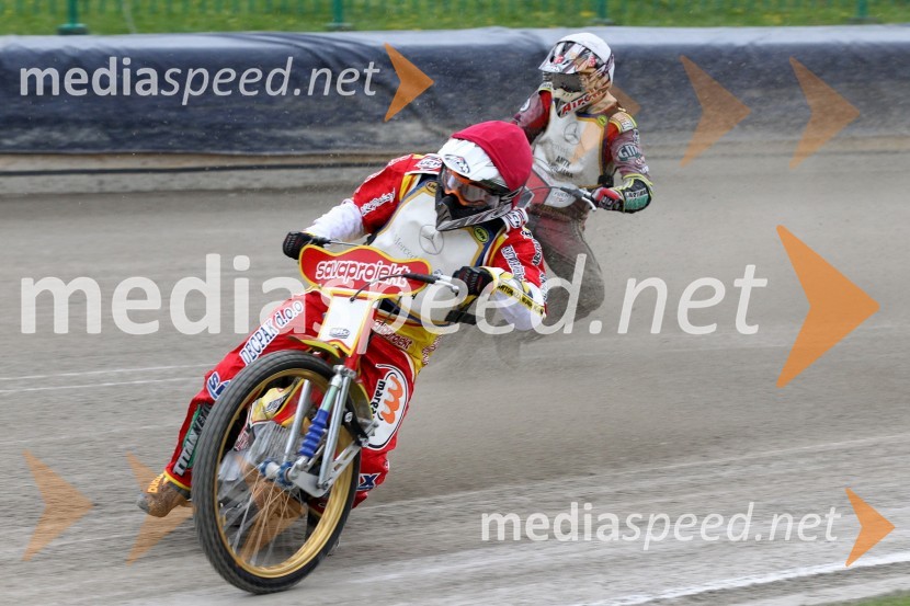 Matic Ivačič (AMD Krško) in Denis Štojs (AMD Krško)Speedway Državno prvenstvo posameznikov Slovenije in Hrvaške - 1. dirka