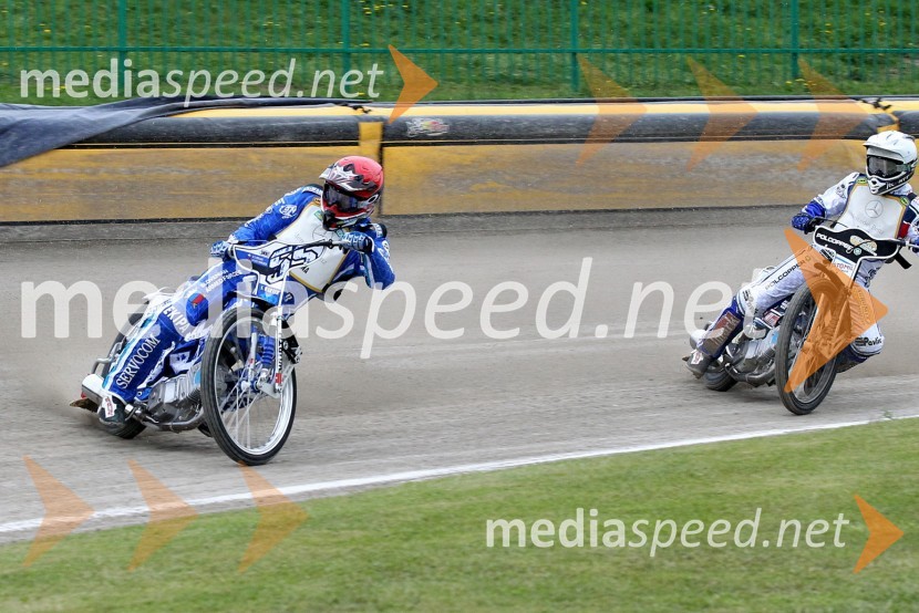 Matej Žagar (AMTK Ljubljana) in Jurica Pavlic (SK Unia, HR)Speedway Državno prvenstvo posameznikov Slovenije in Hrvaške - 1. dirka