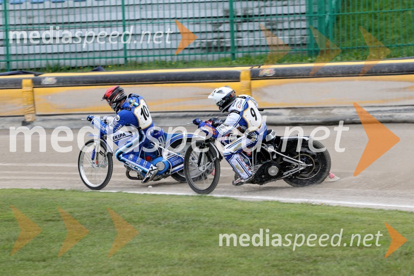 Matej Žagar (AMTK Ljubljana) in Jurica Pavlic (SK Unia, HR)Speedway Državno prvenstvo posameznikov Slovenije in Hrvaške - 1. dirka