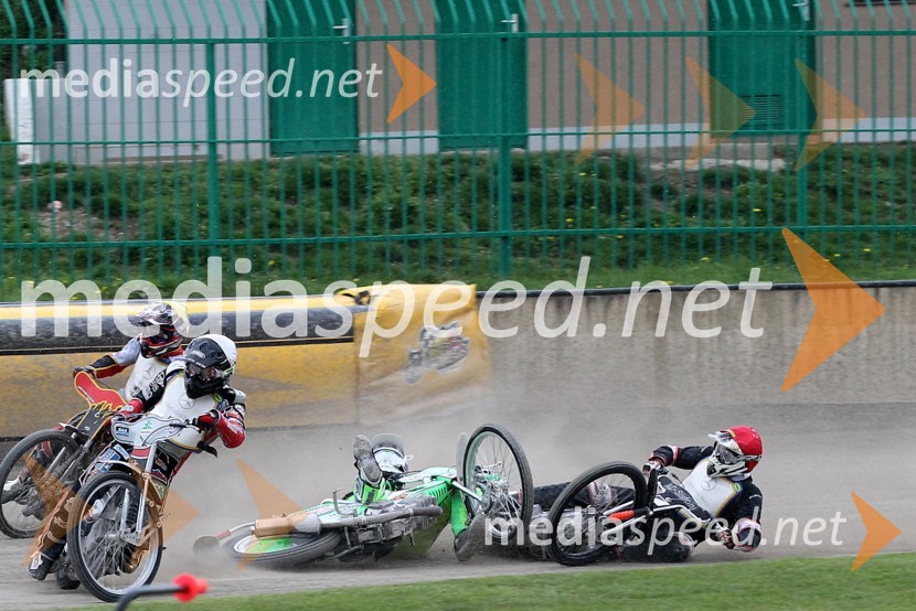 Aleksander Čonda (AMD Krško), Samo Kukovica (AMD Krško), Maks Gregorič (AMTK Ljubljana), Nejc Malešič (AMTK Ljubljana)Speedway Državno prvenstvo posameznikov Slovenije in Hrvaške - 1. dirka
