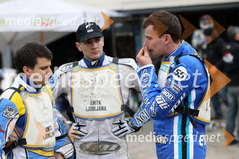 Matic Voldrih (AMTK Ljubljana), Jernej Pečnik (AMTK Ljubljana), Matej Žagar (AMTK Ljubljana)Speedway Državno prvenstvo posameznikov Slovenije in Hrvaške - 1. dirka