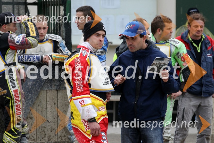 Matic Ivačič (AMD Krško) in Izak ŠantejSpeedway Državno prvenstvo posameznikov Slovenije in Hrvaške - 1. dirka