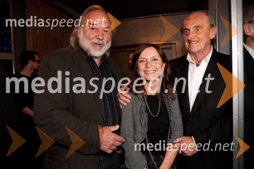 Karpo Godina, režiser, Darja Hlavka Godina, glasbena oblikovalka uprizoritve Rdeča in Svetozar Polič, okoljevarstvenik, znanstvenikRdeča, premiera v SNG Drama Ljubljana