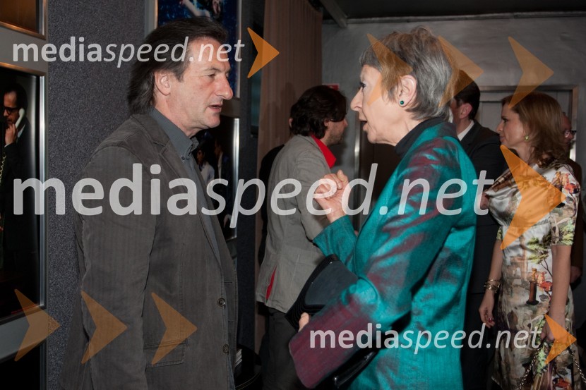 Eduard Miler, umetniški vodja SNG Drama in Alenka Pirjevec, predsednica ZDUSRdeča, premiera v SNG Drama Ljubljana