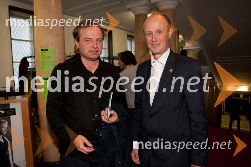 Tomaž Toporišič, dramaturg in Peter Tomaž Dobrila, vodja direktorata za umetnostPremiera predstave Dantonova smrt, Slovensko mladinsko gledališče