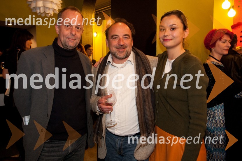 Matej Bogataj, kritik, Saša Jovanovič, režiser in soproga Alja Kapun, igralkaPremiera predstave Dantonova smrt, Slovensko mladinsko gledališče