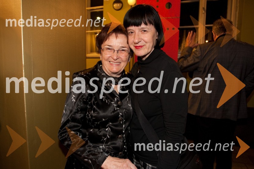 Zinka Farič in MMarinka Štern, igralkaPremiera predstave Dantonova smrt, Slovensko mladinsko gledališče