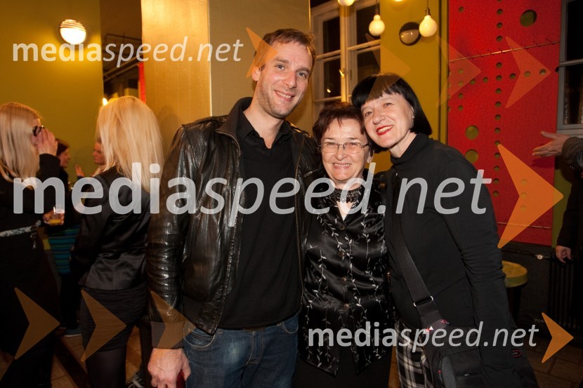 Boris Kos, igralec, Zinka Farič in Marinka Štern, igralkaPremiera predstave Dantonova smrt, Slovensko mladinsko gledališče