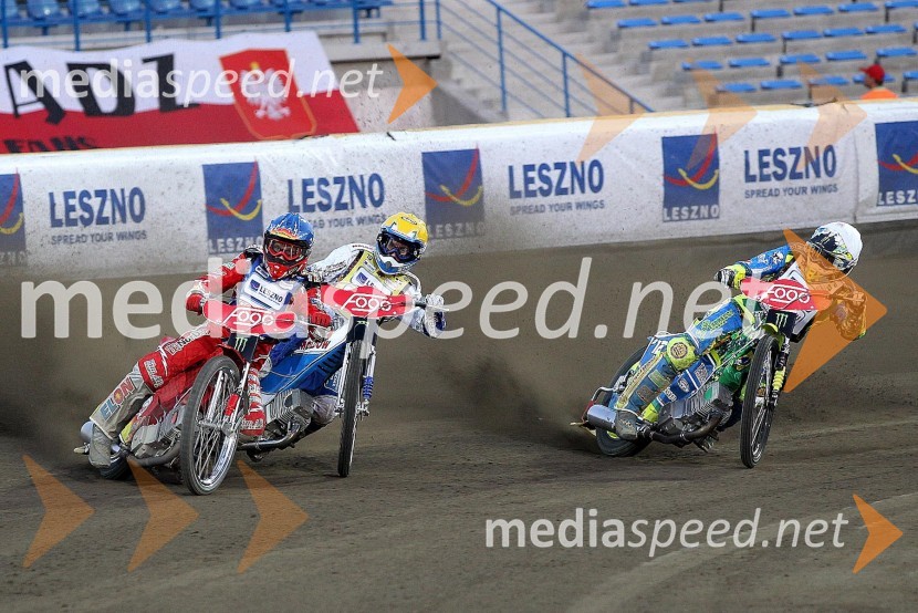 Andreas Jonsson (Švedska), Nicki Pedersen (Danska), Antonio Lindback (Švedska)Speedway Grand Prix 2012, VN Evrope - dirka