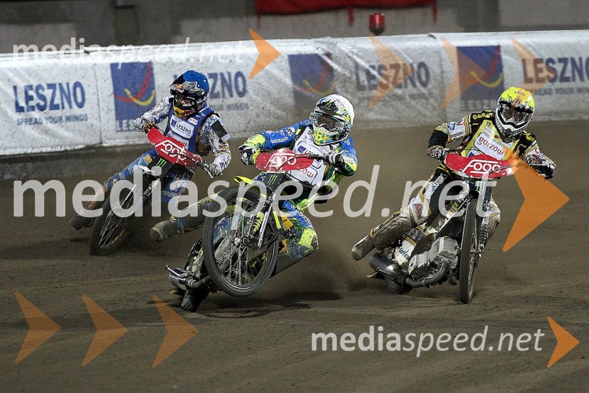 Emil Sayfutdinov (Rusija), Antonio Lindbäck (Švedska), Hans Andersen (Danska)Speedway Grand Prix 2012, VN Evrope - dirka