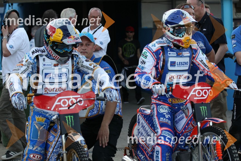 Emil Sayfutdinov (Rusija) in Jason Crump (Avstralija)Speedway Grand Prix 2012, VN Evrope - žreb in trening