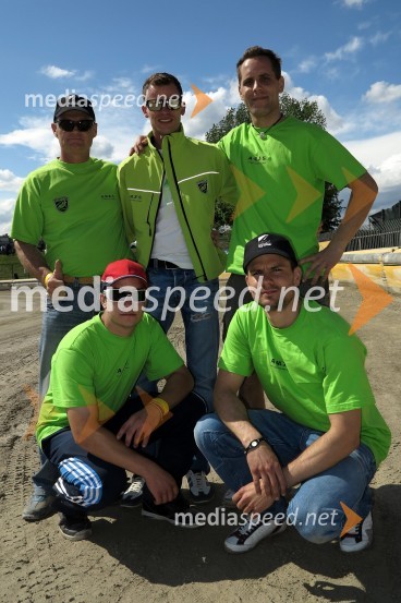 Franci Kalin, AMTK Ljubljana, selektor Slovenije, Matej Žagar (AMTK Ljubljana), Maks Gregorič (AMTK Ljubljana), Matic Ivačič (AMD Krško) in Matic Voldrih (AMTK Ljubljana)Speedway World Cup 2012, kvalifikacije, 2. dirka