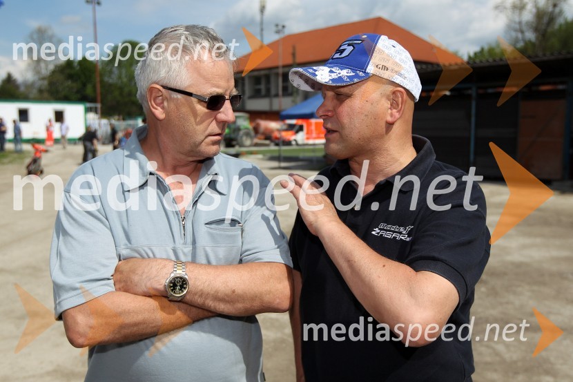 Vili Ferjan, oče speedway-ista Mateja Ferjana in Franci Žagar, oče Mateja ŽagarjaSpeedway World Cup 2012, kvalifikacije, 2. dirka