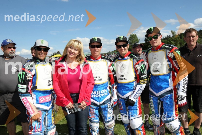 Richard Child, selektor reprezentance ZDA, Greg Hancock (ZDA), Renata Brunskole, podpredsednica DZ, Billy Hamill (ZDA), Ryan Fisher (ZDA), Ricky Wells (ZDA)Speedway World Cup 2012, kvalifikacije, 2. dirka