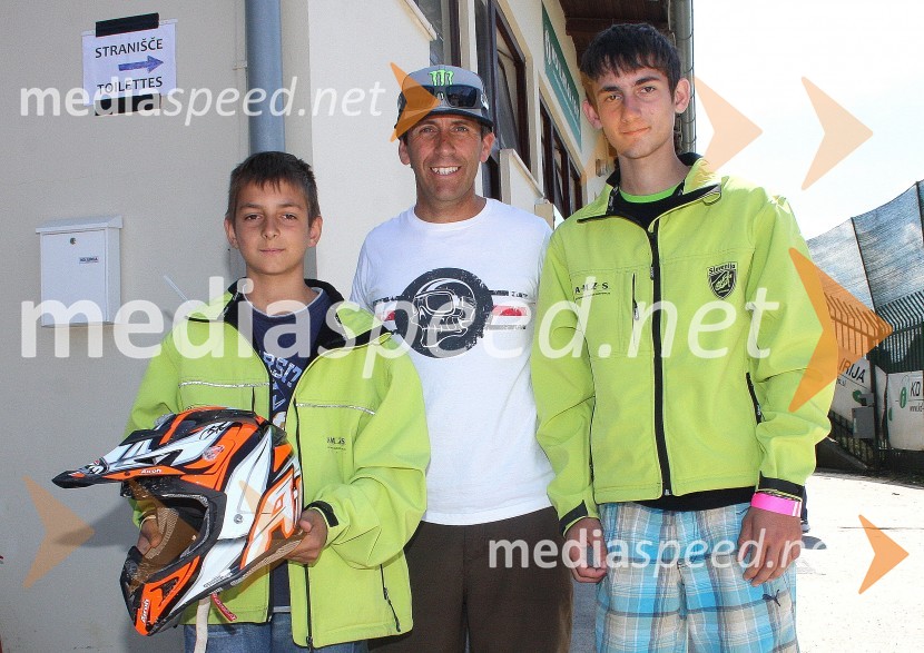 Jaka Kovačič, Greg Hancock (ZDA) in Žiga KovačičSpeedway World Cup 2012, kvalifikacije, 2. dirka