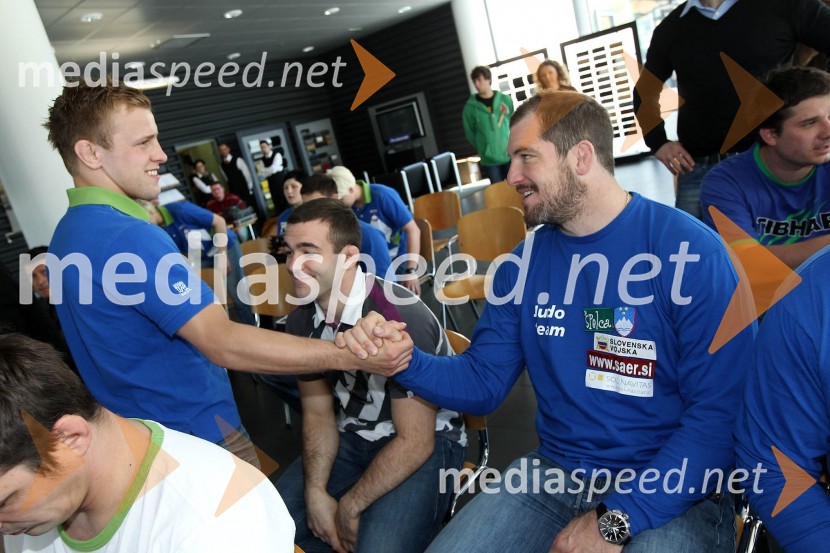 Rok Drakšič, judoist, Matjaž Ceraj, judoistNovinarski klub z OKS in Porsche Slovenija