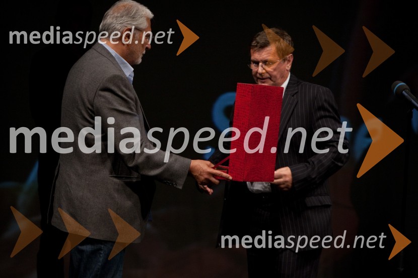 Boris Cavazza, igralec in Jože Hrovat, igralecTantadruj, podelitev nagrad Primorskih gledališč