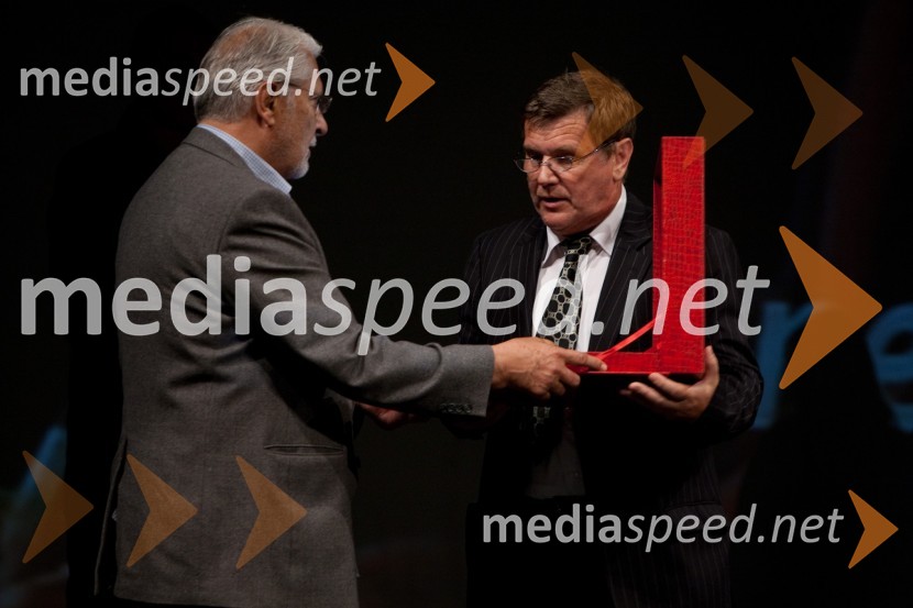 Boris Cavazza, igralec in Jože Hrovat, igralecTantadruj, podelitev nagrad Primorskih gledališč