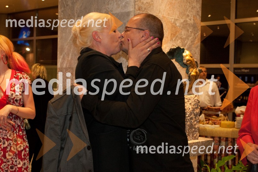 Neda Rusjan Bric, igralka, režiserka in soprog MatjažTantadruj, podelitev nagrad Primorskih gledališč