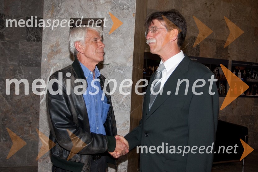 Ivo Barišič, igralec in  Jožko Čuk, direktor SNG Nova GoricaTantadruj, podelitev nagrad Primorskih gledališč