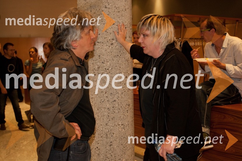 Iztok Mlakar, igralec in Ira Ratej, umetniška vodja SNG Nova GoricaTantadruj, podelitev nagrad Primorskih gledališč