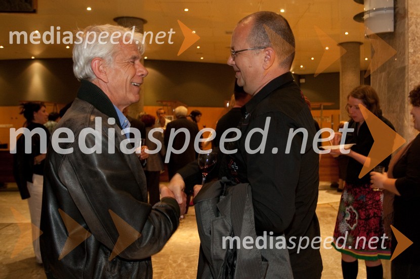 Ivo Barišič, igralec in Matjaž BricTantadruj, podelitev nagrad Primorskih gledališč