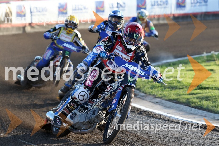 Bjarne Pedersen (Danska), Nicki Pedersen (Danska) in Greg Hancock (ZDA)Speedway, Grand Prix 2012, VN Češke, dirka