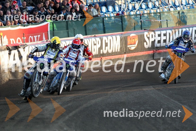 Chris Holder (Avstralija), Nicki Pedersen (Danska), Andreas Jonsson (Švedska) in Greg Hancock (ZDA)Speedway, Grand Prix 2012, VN Češke, dirka